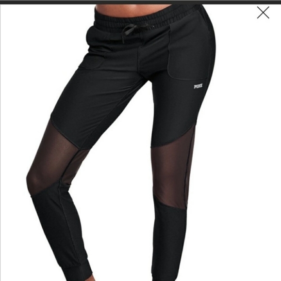 PINK Victoria's Secret Pants - VS Pink Ultimate Joggers With Pockets and Mesh Panel Black Size Small